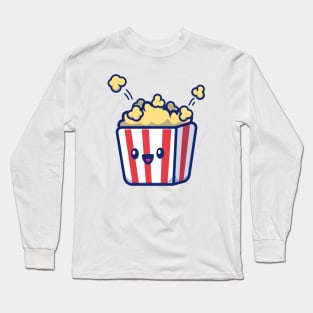 Cute Popcorn Cartoon Long Sleeve T-Shirt